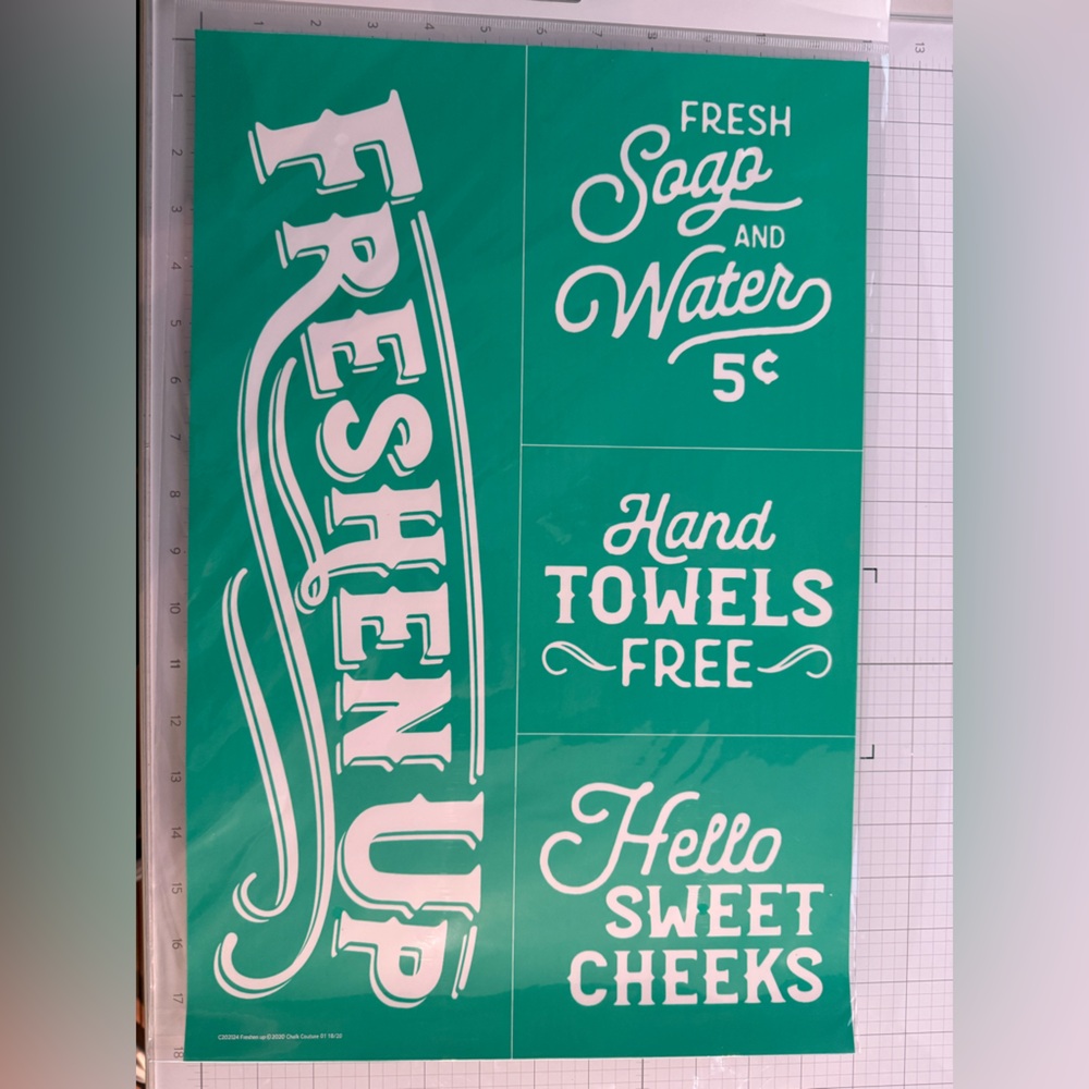 Chalk Couture - Freshen Up - Silk Screen Stencil - New DIY Bathroom Decor